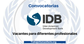 Vacantes con el Banco Interamericano de Desarrollo