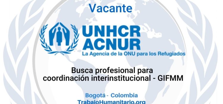 ACNUR busca profesional para coordinación interinstitucional – GIFMM