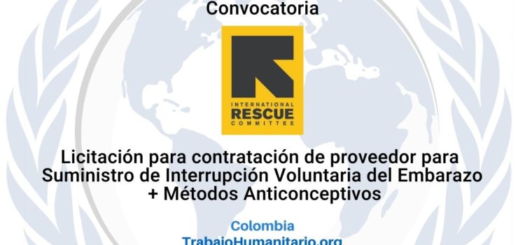 IRC abre convocatoria para licitación para servicios de interrupción voluntaria más Métodos Anticonceptivos