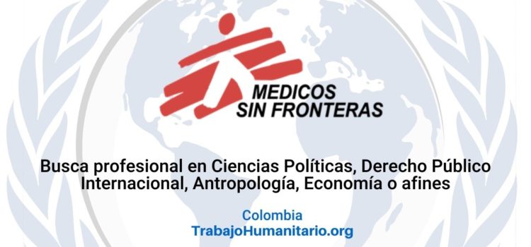 Médicos Sin Fronteras busca asistente del/a coordinador/a de proyecto