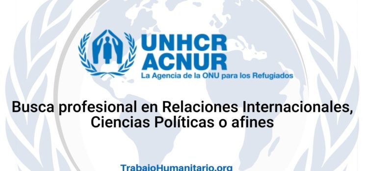 ACNUR busca oficial adjunto de relaciones externas y presentación de informes