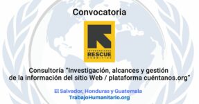 IRC busca consultoría Investigación, alcances y gestión de la información del sitio Web / plataforma cuéntanos