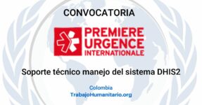 Premiere Urgence Internationale abre convocatoria para soporte técnico manejo del sistema DHIS2