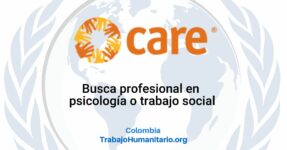 CARE busca oficial de apoyo psicosocial para Ipiales, Nariño