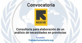 IRC abre convocatoria de consultoría para la elaboración de un análisis de necesidades en las provincias de Esmeraldas y Manabí