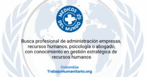 Médicos del Mundo busca un/a referente de recursos humanos para Bogotá