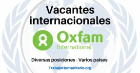Trabajo Humanitario con OXFAM en América Latina y otros países
