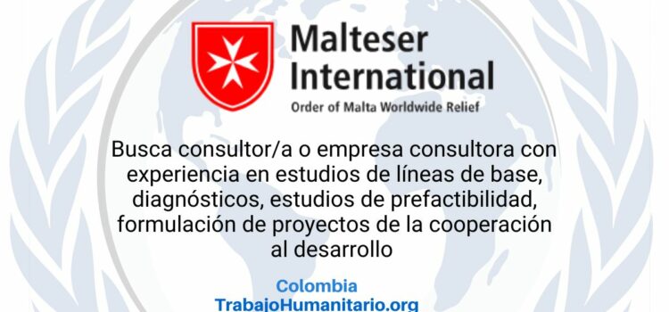 Malteser International busca consultor/a externo para realización de línea base de proyecto