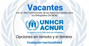 Vacantes con agencias ONU. Trabaja con el Alto Comisionado de las Naciones Unidas para los Refugiados (ACNUR)