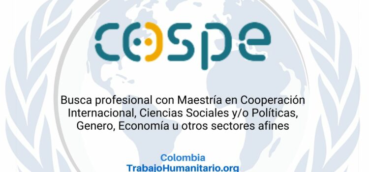 COSPE busca coordinador/a de proyecto en Colombia